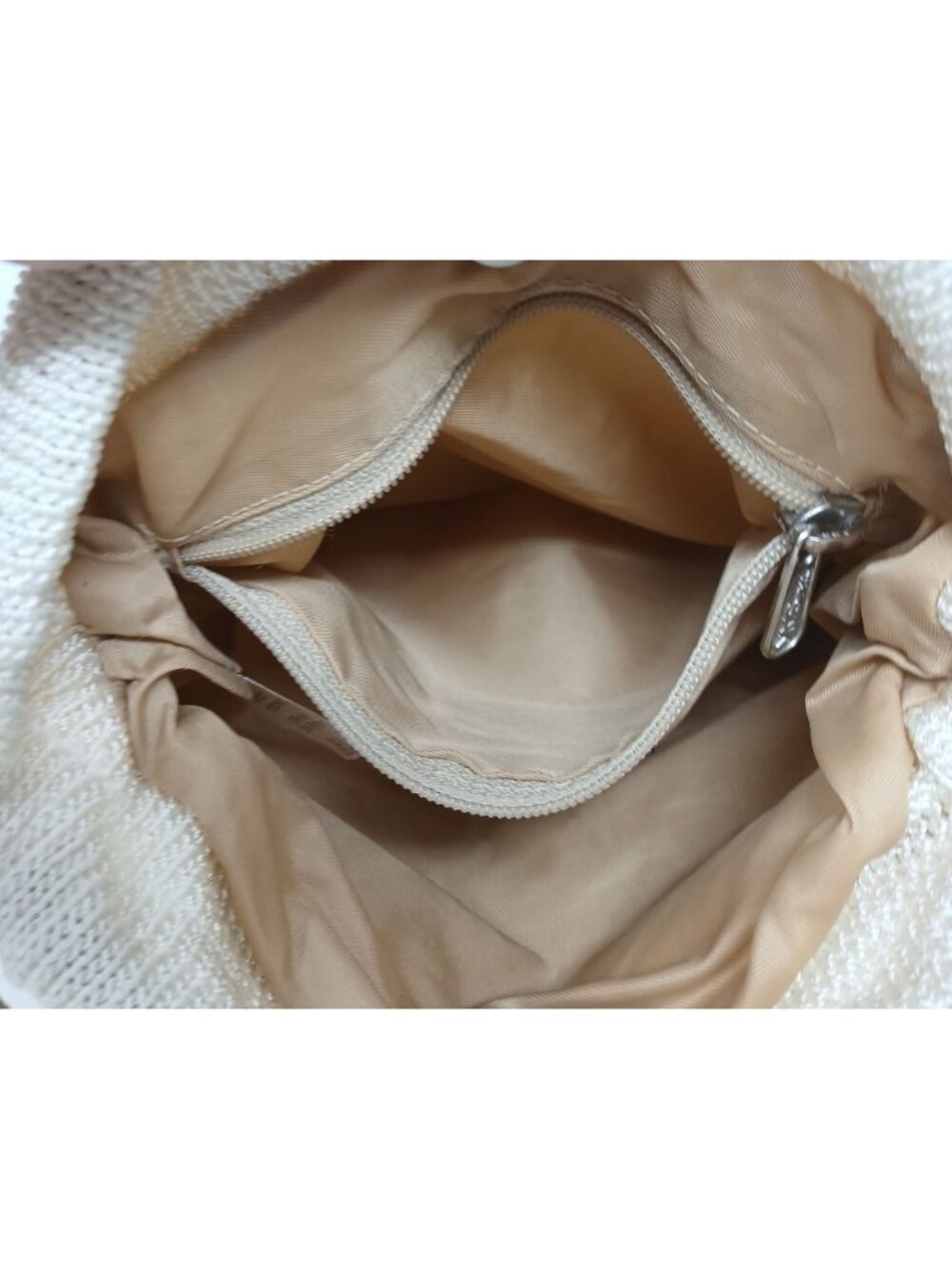 The Sak Womens Ivory Knit Bucket Bag With Double Strap Snap #I-4 - Picture 14 of 15